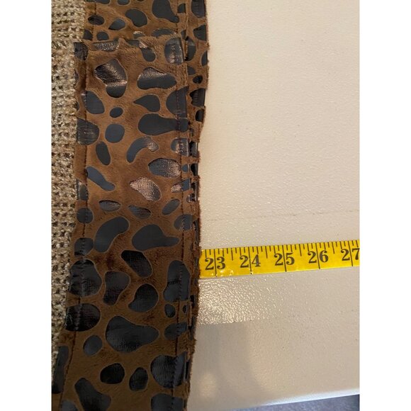 Nicole Sabbattini Button Knit Cardigan Jacket Faux Fur Collar Leopard Accent Med - Picture 7 of 9